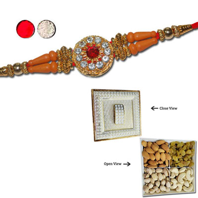 "Rakhi - FR- 8320 A (Single Rakhi),  Vivana Dry Fruit Box - Code DFB5000 - Click here to View more details about this Product